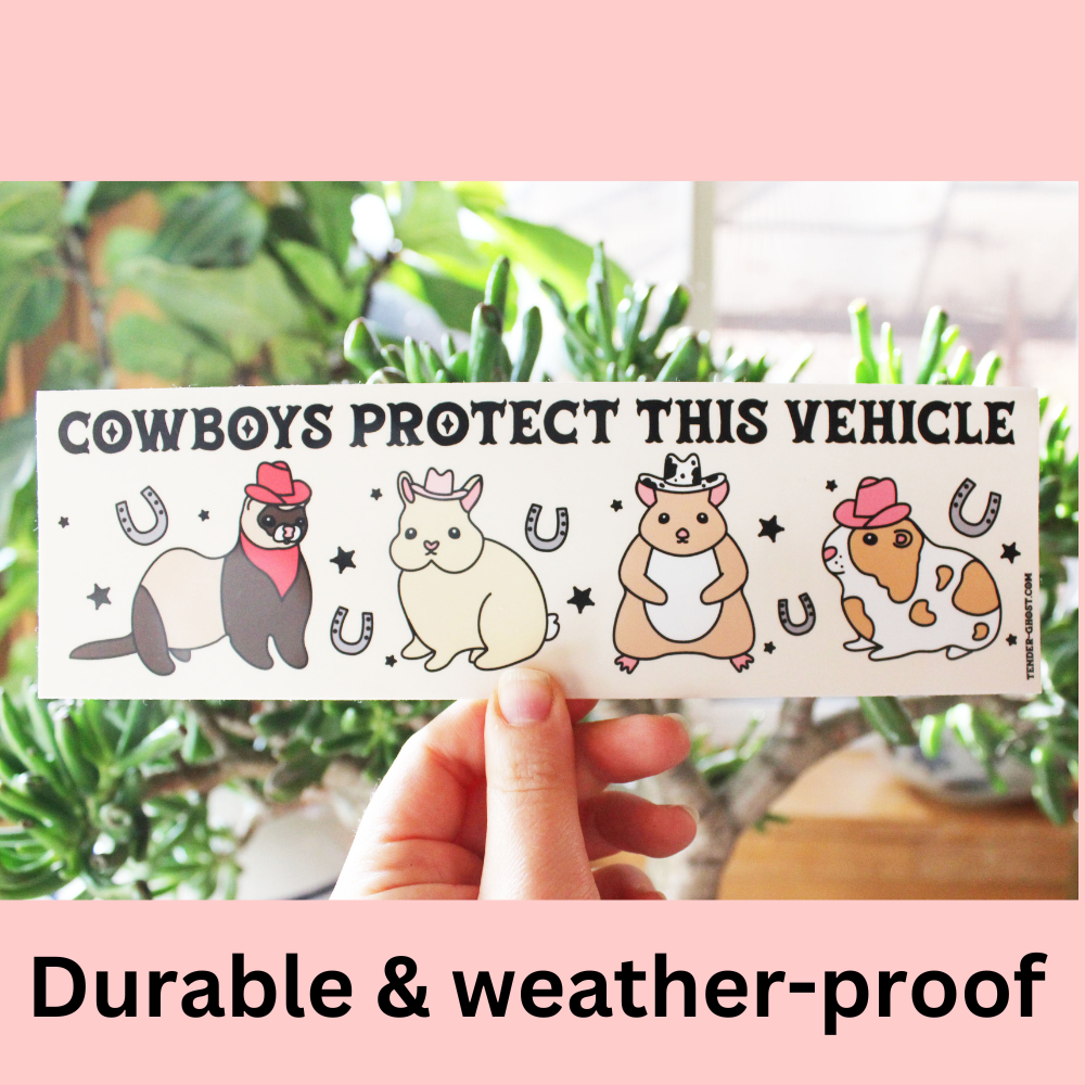 Cowboys Protect This Vehicle Bumper Sticker