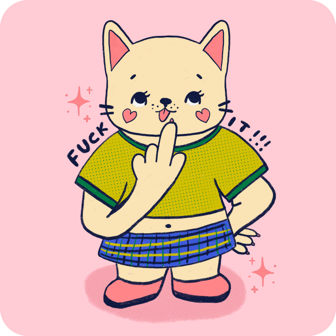 F It Kitty Sticker