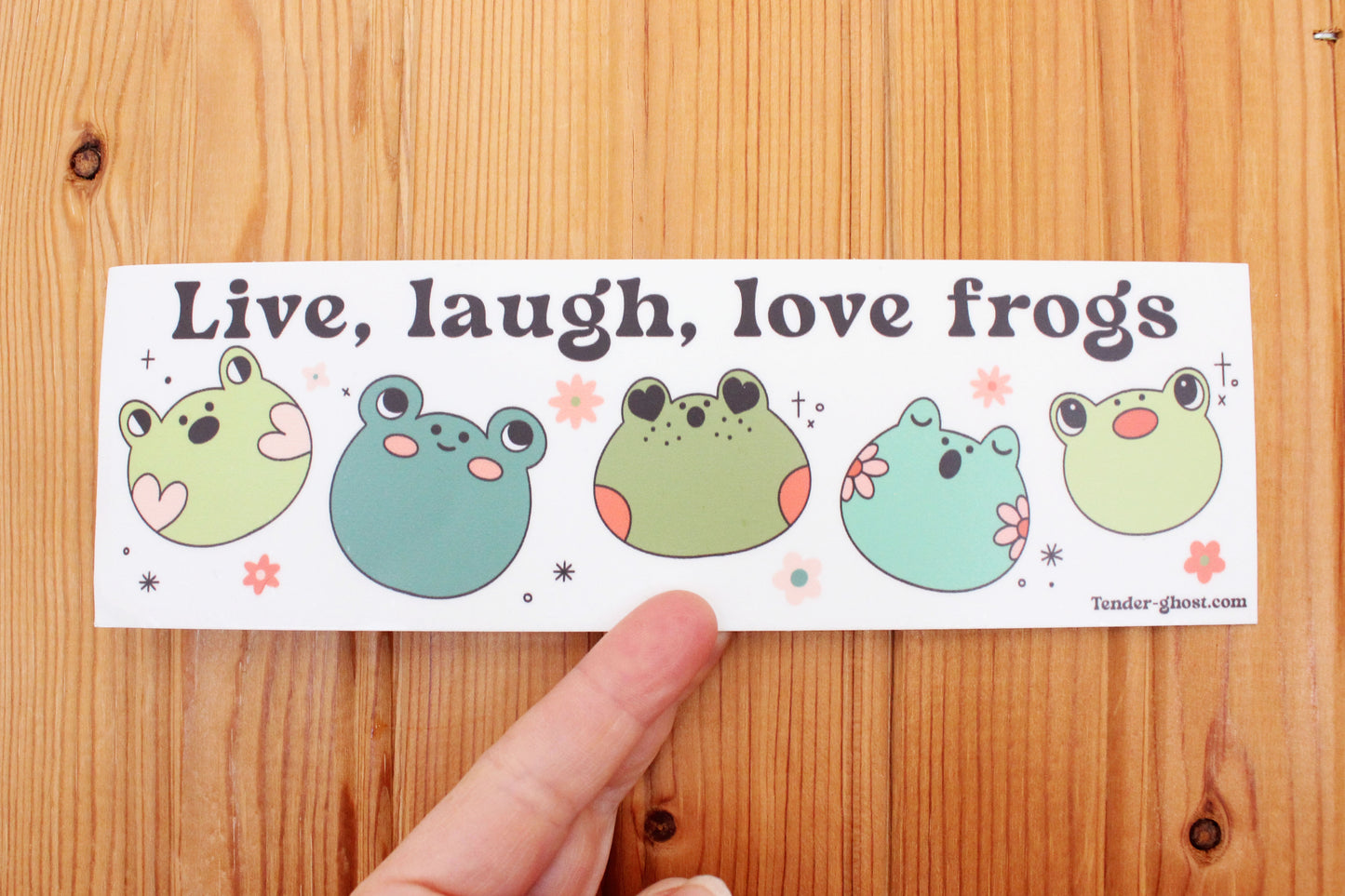 Live, Laugh, Love Frogs Bumper Sticker